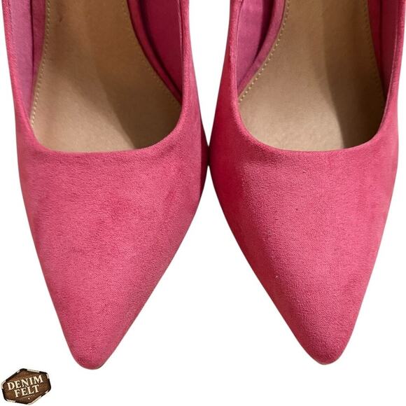 Christian Siriano Suede Fuchsia Pink Pointed Toe Heels/Pumps - Size 9.5 - Picture 10 of 13